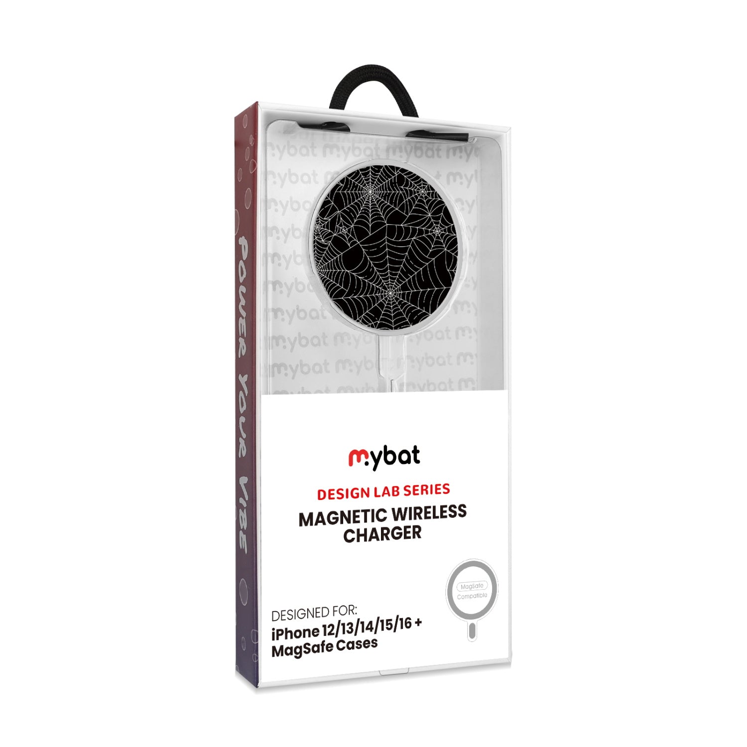 MyBat Design Lab Magnetic Wireless Charger - Silver - Spider Web