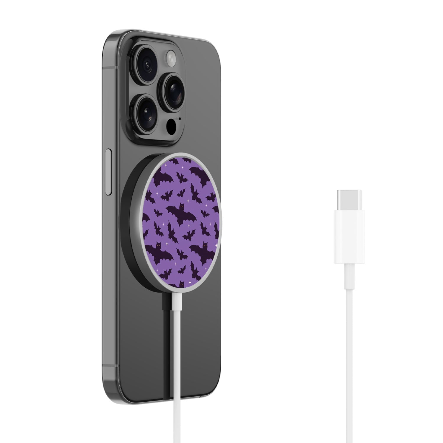 MyBat Design Lab Magnetic Wireless Charger - Silver - Flying Bats - MCGWIRC18SL-220-2.jpg