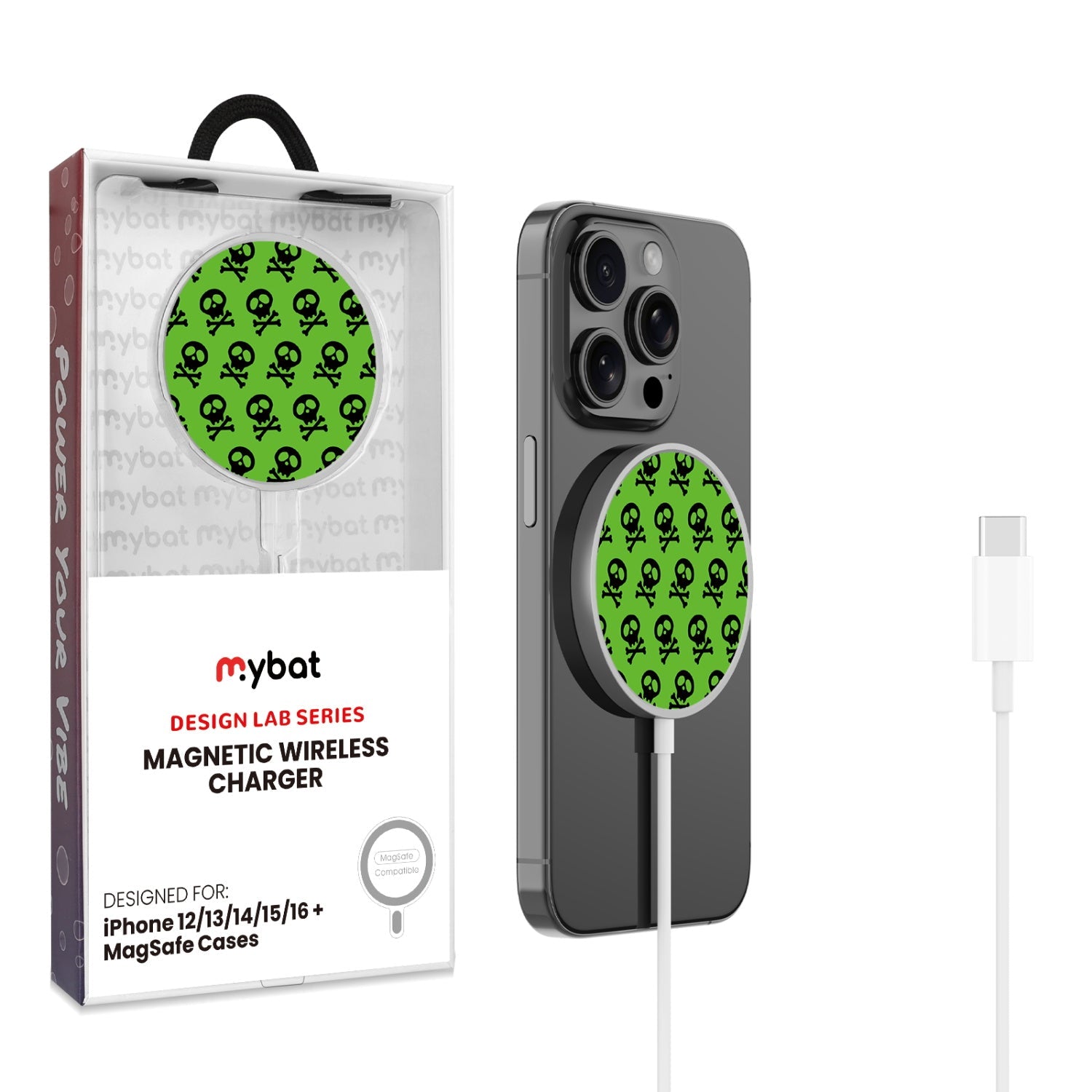 MyBat Design Lab Magnetic Wireless Charger - Silver - Toxic