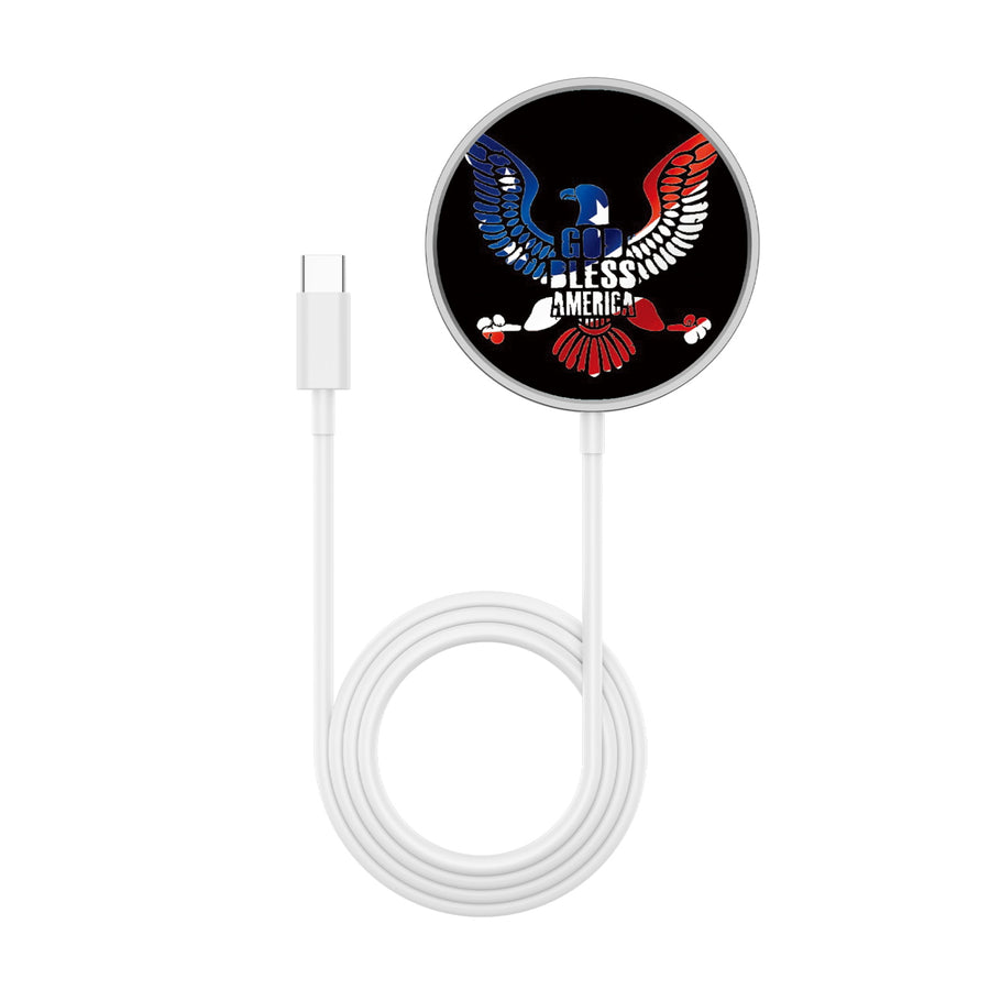 MyBat Design Lab Magnetic Wireless Charger - Silver - God Bless America - MCGWIRC18SL-261-3.jpg