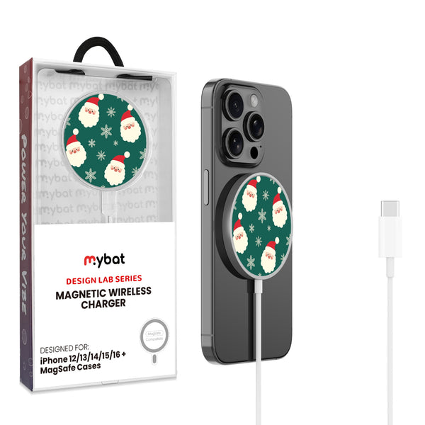 MyBat Design Lab Magnetic Wireless Charger - Silver - Jolly Saint Nick - MCGWIRC18SL-271-1.jpg