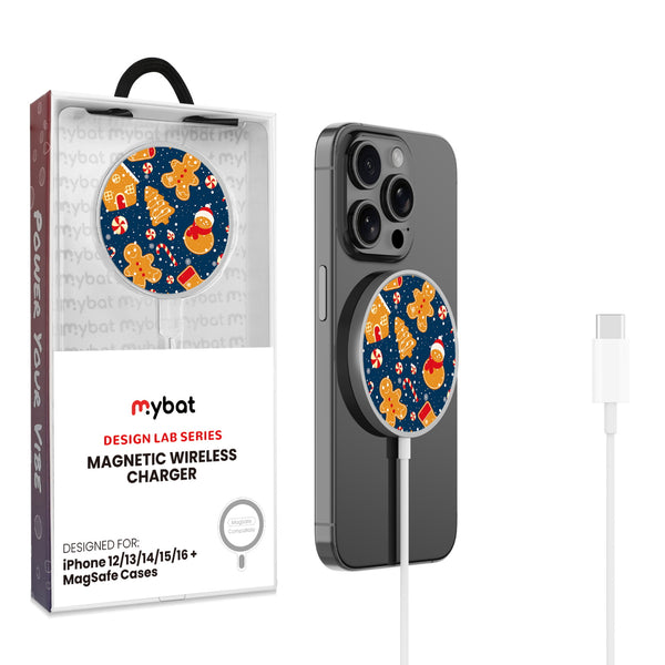 MyBat Design Lab Magnetic Wireless Charger - Silver - Gingerbread Cookies - MCGWIRC18SL-273-1.jpg