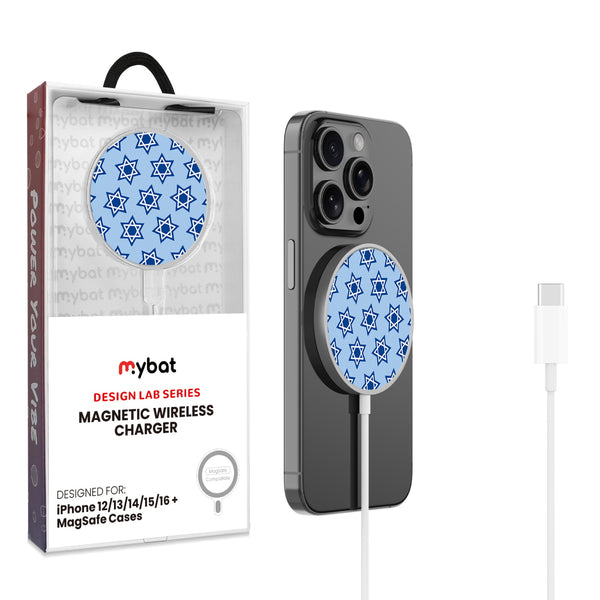 MyBat Design Lab Magnetic Wireless Charger - Silver - Star of David - MCGWIRC18SL-279-1.jpg