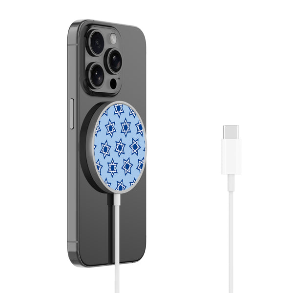 MyBat Design Lab Magnetic Wireless Charger - Silver - Star of David - MCGWIRC18SL-279-2.jpg