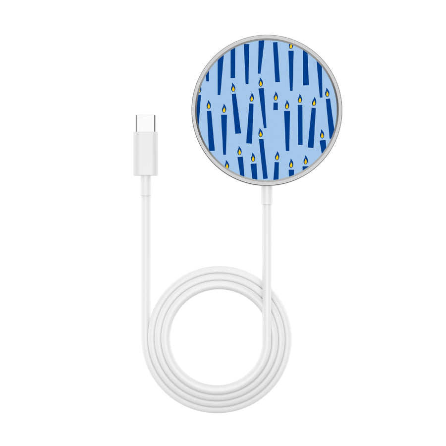 MyBat Design Lab Magnetic Wireless Charger - Silver - Menorah Candle - MCGWIRC18SL-281-3.jpg