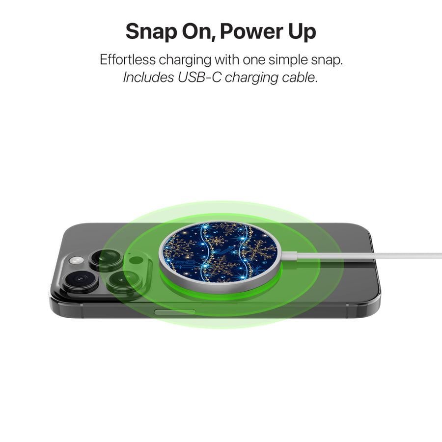 MyBat Design Lab Magnetic Wireless Charger - Silver - Snowflake Twinkle - MCGWIRC18SL-285-4.jpg