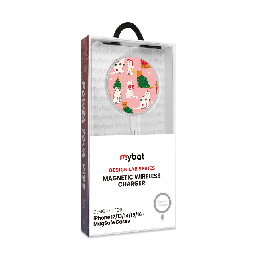 MyBat Design Lab Magnetic Wireless Charger - Silver - Meowy Christmas - MCGWIRC18SL-286-8.jpg