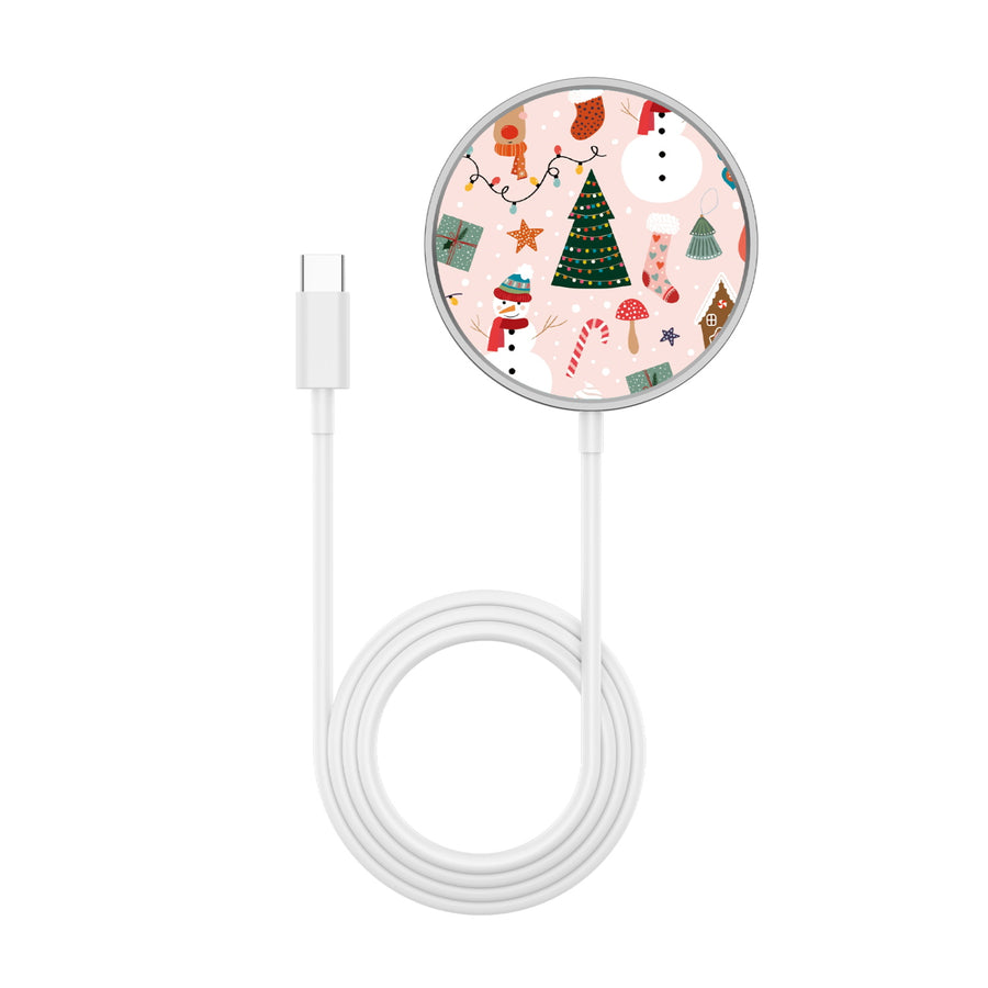 MyBat Design Lab Magnetic Wireless Charger - Silver - Holly Jolly Time - MCGWIRC18SL-288-3.jpg