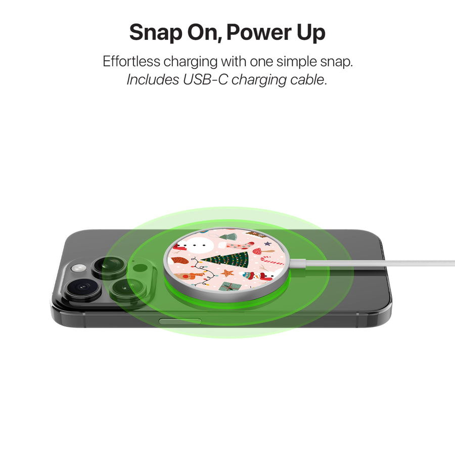 MyBat Design Lab Magnetic Wireless Charger - Silver - Holly Jolly Time - MCGWIRC18SL-288-4.jpg