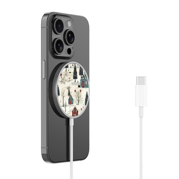 MyBat Design Lab Magnetic Wireless Charger - Silver - Charming Cottages - MCGWIRC18SL-294-2.jpg