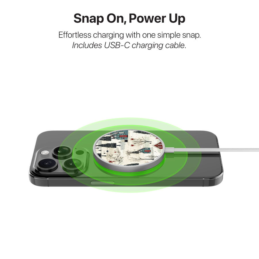 MyBat Design Lab Magnetic Wireless Charger - Silver - Charming Cottages - MCGWIRC18SL-294-4.jpg