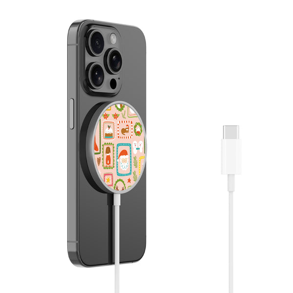 MyBat Design Lab Magnetic Wireless Charger - Silver - Holiday Stamps - MCGWIRC18SL-297-2.jpg