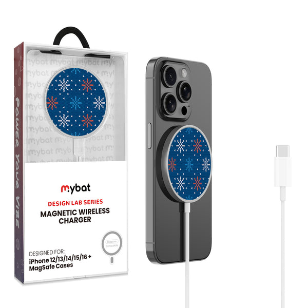 MyBat Design Lab Magnetic Wireless Charger - Silver - Winter Sweater - MCGWIRC18SL-303-1.jpg