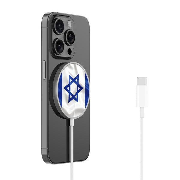 MyBat Design Lab Magnetic Wireless Charger - Silver - Israel Flag - MCGWIRC18SL-308-2.jpg