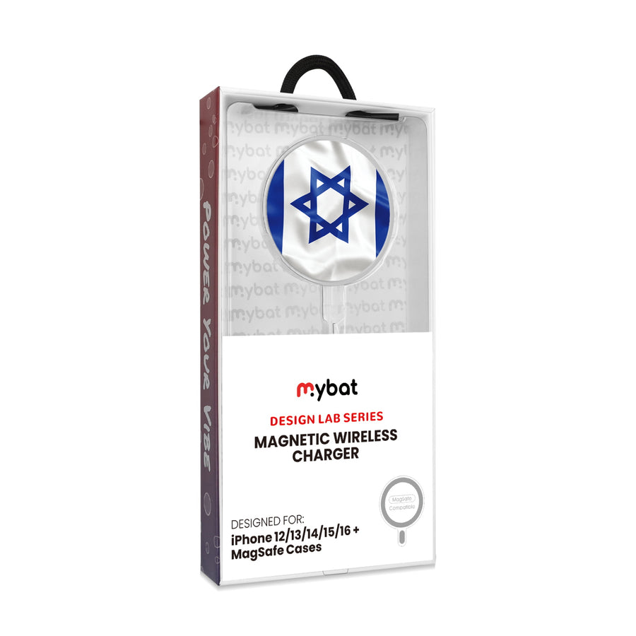 MyBat Design Lab Magnetic Wireless Charger - Silver - Israel Flag - MCGWIRC18SL-308-8.jpg