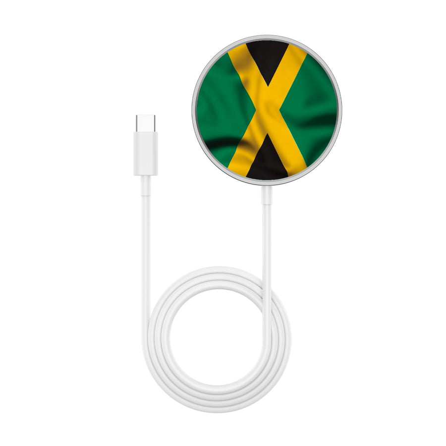 MyBat Design Lab Magnetic Wireless Charger - Silver - Jamaica Flag - MCGWIRC18SL-310-3.jpg
