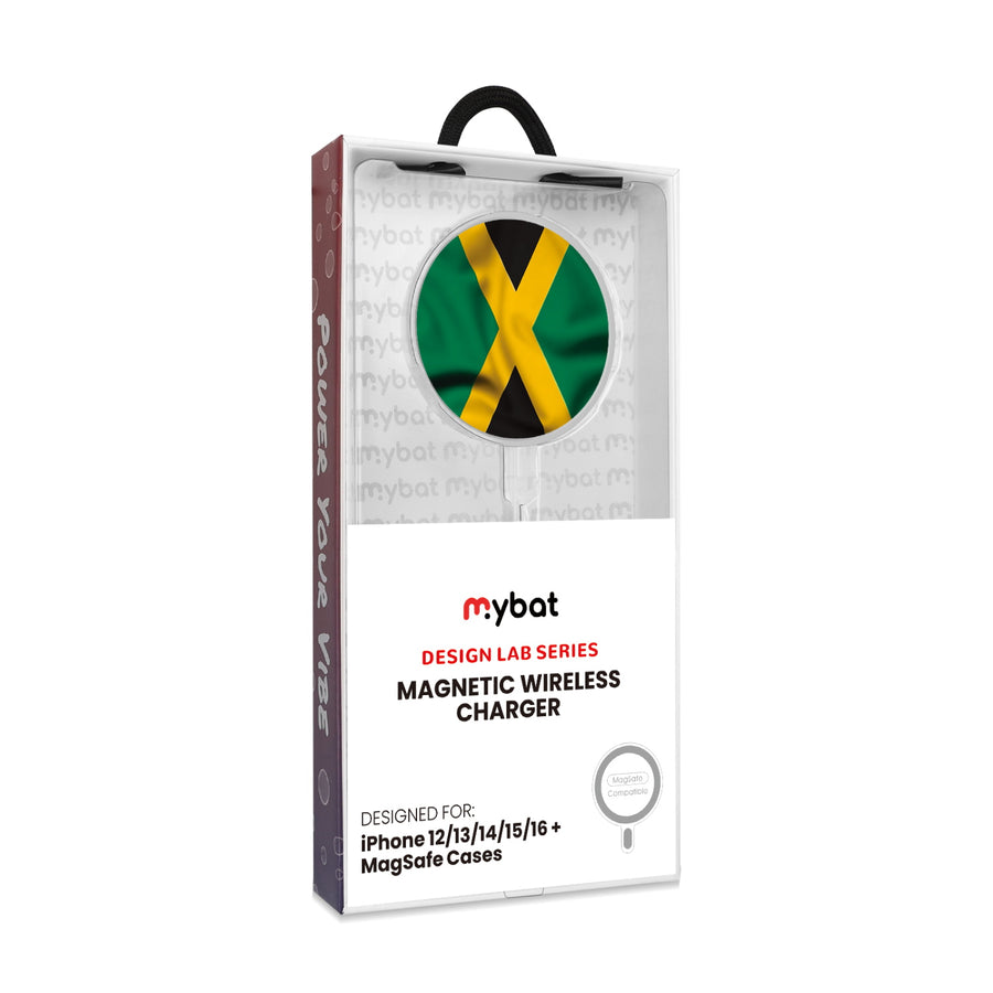 MyBat Design Lab Magnetic Wireless Charger - Silver - Jamaica Flag - MCGWIRC18SL-310-8.jpg