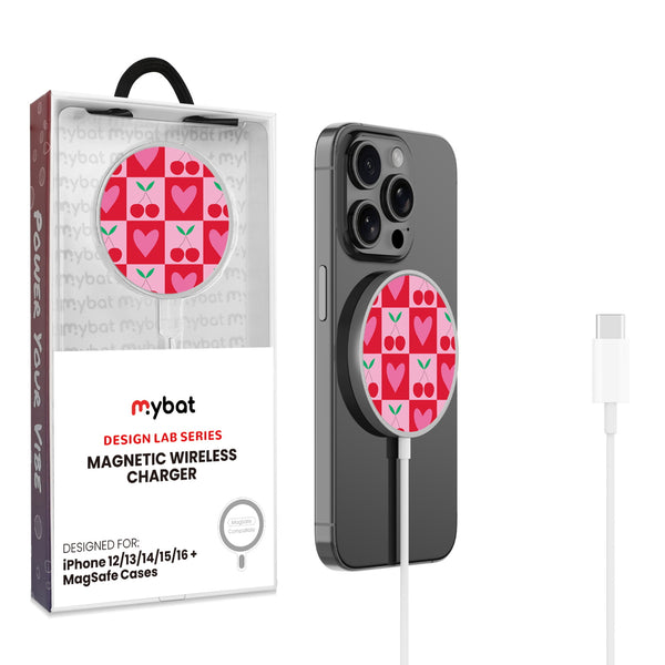 MyBat Design Lab Magnetic Wireless Charger - Silver - Cherry Hearts - MCGWIRC18SL-334-1.jpg