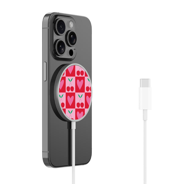 MyBat Design Lab Magnetic Wireless Charger - Silver - Cherry Hearts - MCGWIRC18SL-334-2.jpg