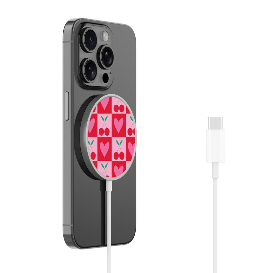 MyBat Design Lab Magnetic Wireless Charger - Silver - Cherry Hearts - MCGWIRC18SL-334-2.jpg