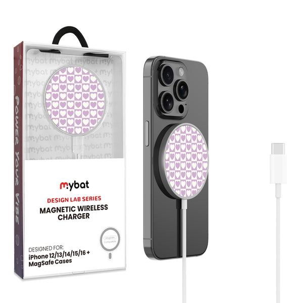 MyBat Design Lab Magnetic Wireless Charger - Silver - Heart Grid - MCGWIRC18SL-339-1.jpg