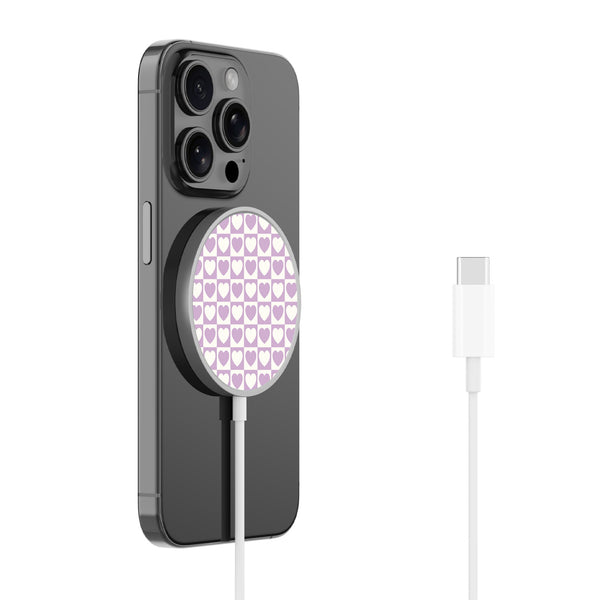 MyBat Design Lab Magnetic Wireless Charger - Silver - Heart Grid - MCGWIRC18SL-339-2.jpg