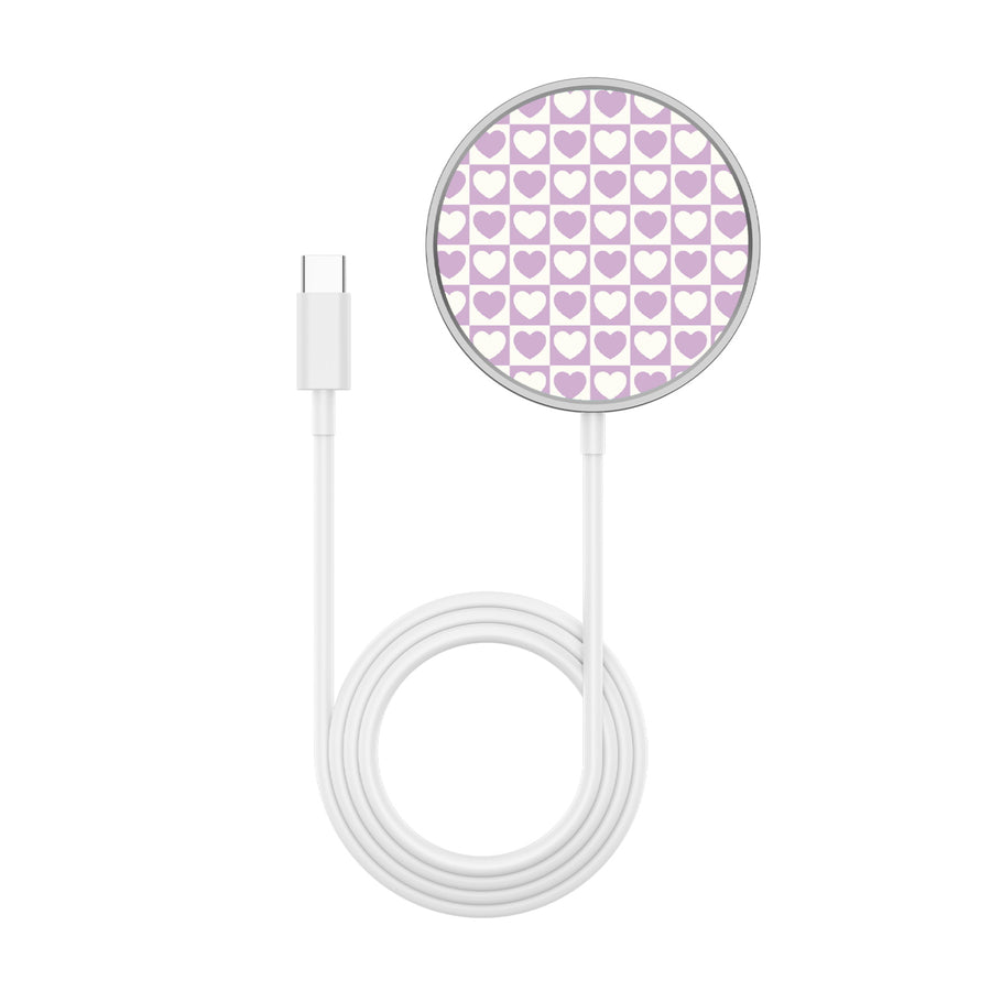 MyBat Design Lab Magnetic Wireless Charger - Silver - Heart Grid - MCGWIRC18SL-339-3.jpg