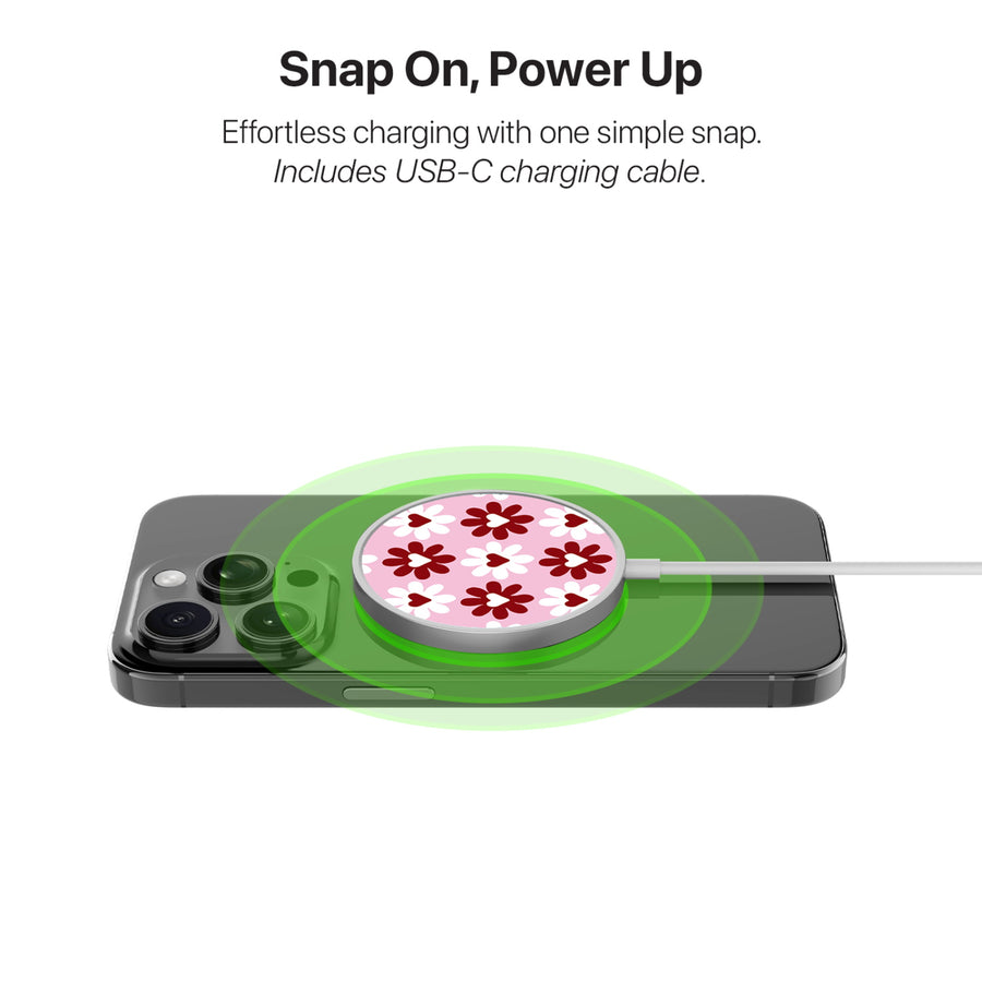 MyBat Design Lab Magnetic Wireless Charger - Silver - Love in Bloom - MCGWIRC18SL-341-4.jpg