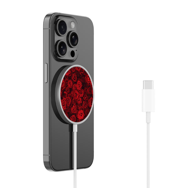 MyBat Design Lab Magnetic Wireless Charger - Silver - Red Roses - MCGWIRC18SL-343-2.jpg