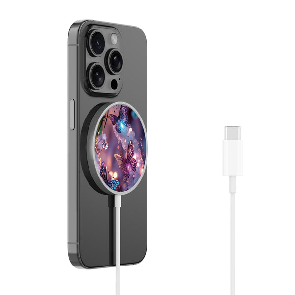 MyBat Design Lab Magnetic Wireless Charger - Silver - Magical Butterflies - MCGWIRC18SL-349-2.jpg