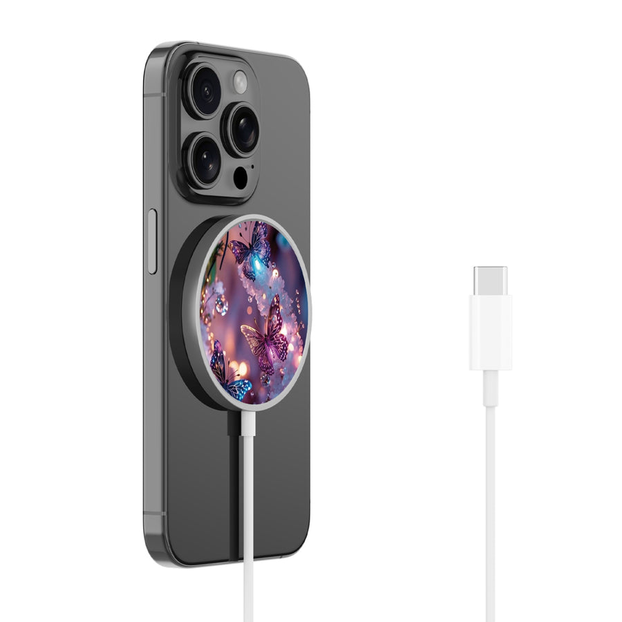 MyBat Design Lab Magnetic Wireless Charger - Silver - Magical Butterflies - MCGWIRC18SL-349-2.jpg
