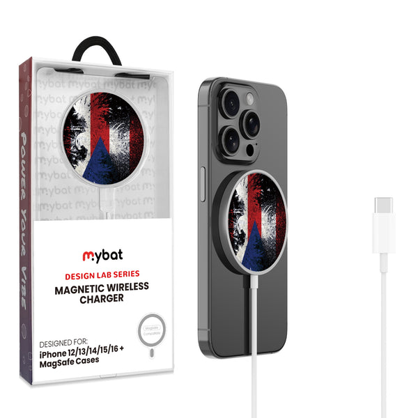 MyBat Design Lab Magnetic Wireless Charger - Silver - Puerto Rico Eagle Flag - MCGWIRC18SL-359-1.jpg