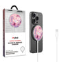 MyBat Design Lab Magnetic Wireless Charger - Silver - Pink Butterflies