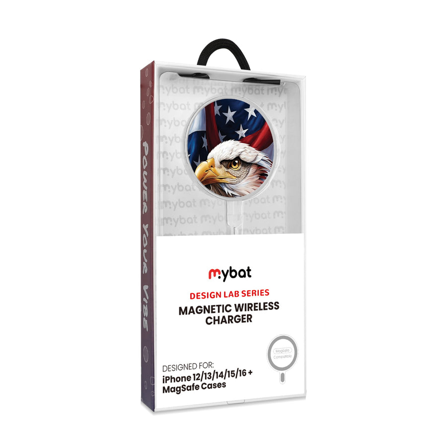 MyBat Design Lab Magnetic Wireless Charger - Silver - Proud American Eagle - MCGWIRC18SL-362-8.jpg
