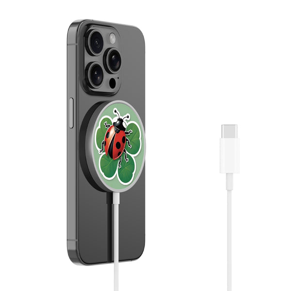 MyBat Design Lab Magnetic Wireless Charger - Silver - Ladybug Luck - MCGWIRC18SL-373-2.jpg