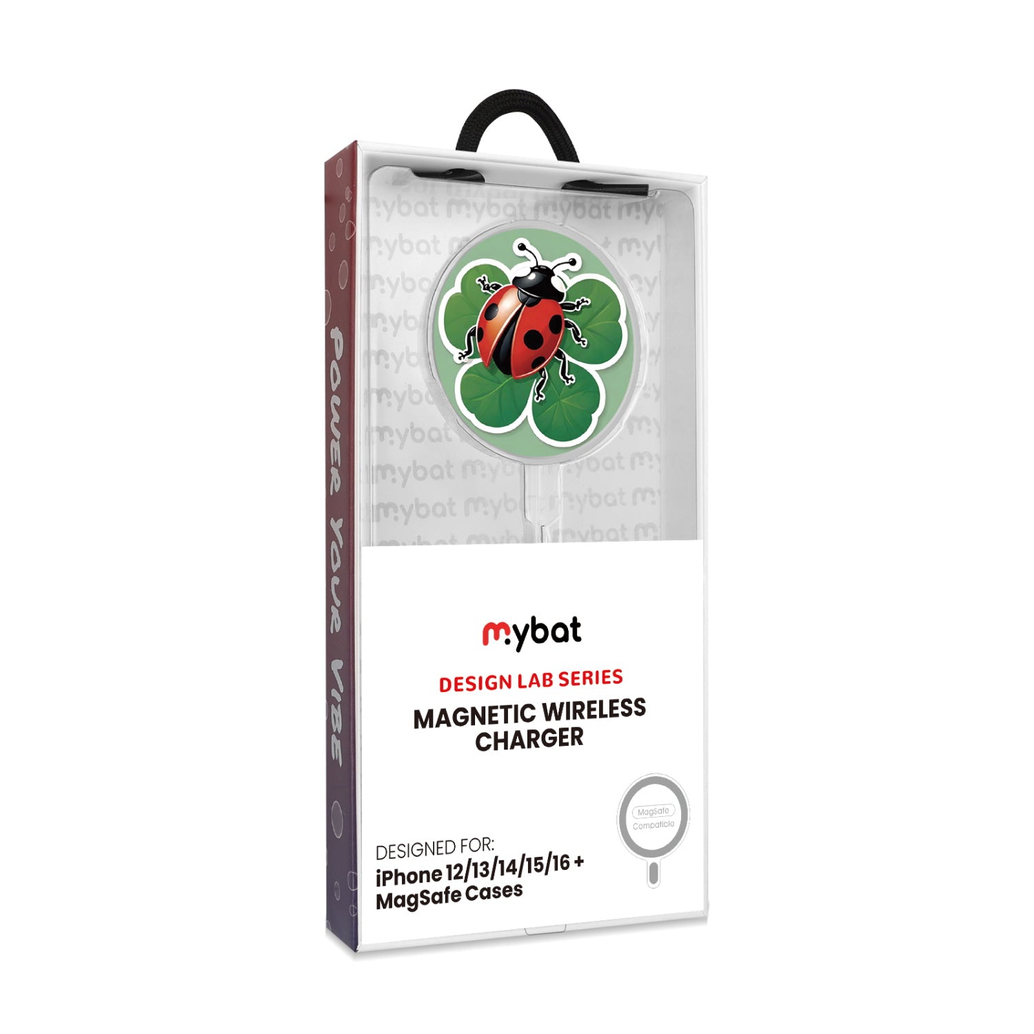 MyBat Design Lab Magnetic Wireless Charger - Silver - Ladybug Luck