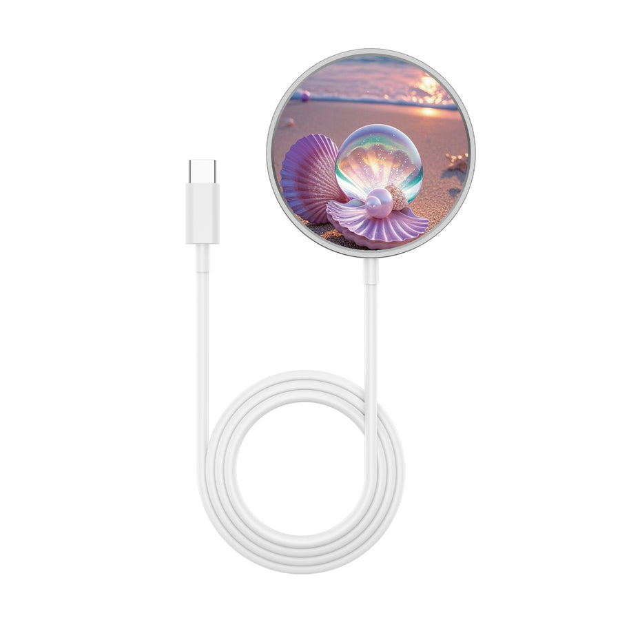 MyBat Design Lab Magnetic Wireless Charger - Silver - Seashell Beach - MCGWIRC18SL-374-3.jpg