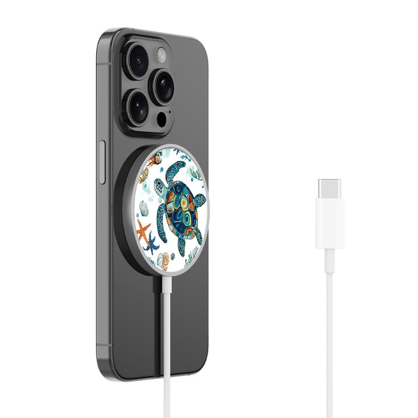 MyBat Design Lab Magnetic Wireless Charger - Silver - Sea Turtles - MCGWIRC18SL-375-2.jpg