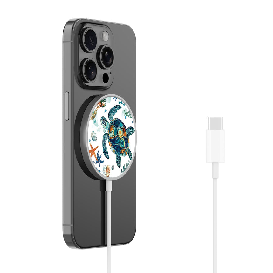 MyBat Design Lab Magnetic Wireless Charger - Silver - Sea Turtles - MCGWIRC18SL-375-2.jpg
