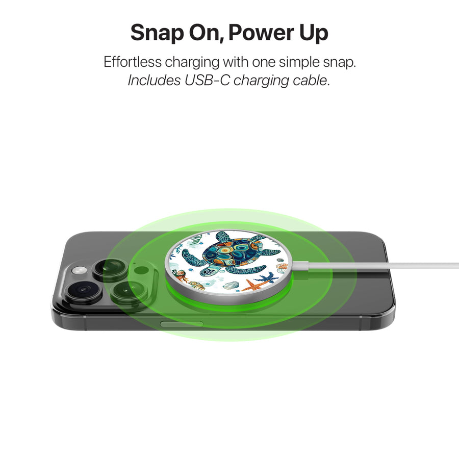 MyBat Design Lab Magnetic Wireless Charger - Silver - Sea Turtles - MCGWIRC18SL-375-4.jpg