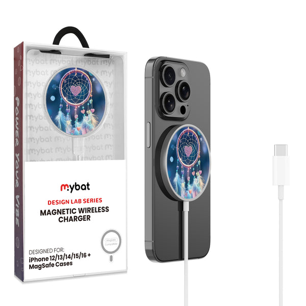MyBat Design Lab Magnetic Wireless Charger - Silver - Pastel Dreamcatcher - MCGWIRC18SL-376-1.jpg
