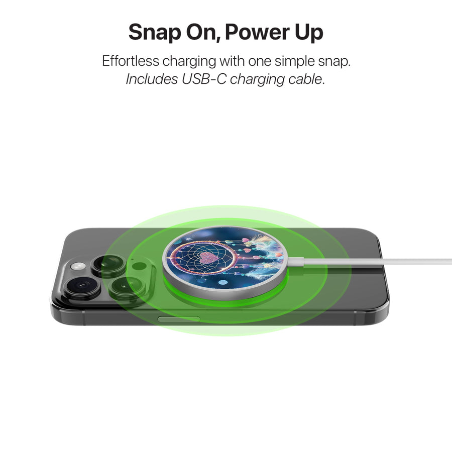 MyBat Design Lab Magnetic Wireless Charger - Silver - Pastel Dreamcatcher - MCGWIRC18SL-376-4.jpg