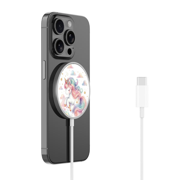MyBat Design Lab Magnetic Wireless Charger - Silver - Rainbow Unicorn - MCGWIRC18SL-392-2.jpg