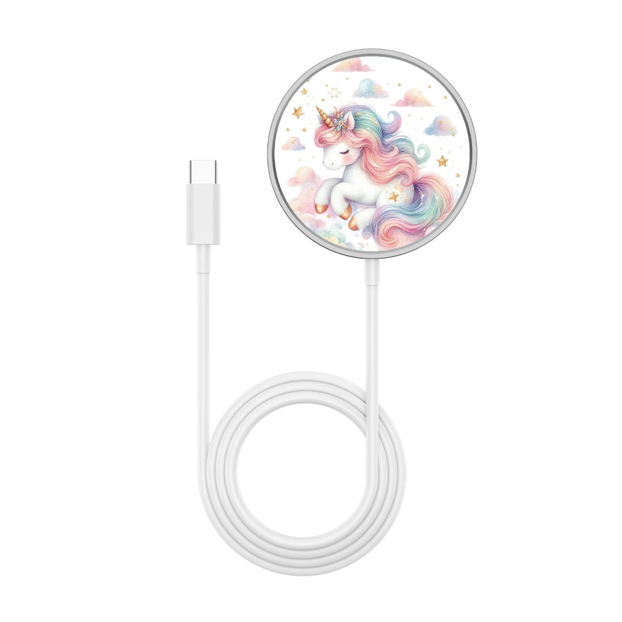 MyBat Design Lab Magnetic Wireless Charger - Silver - Rainbow Unicorn - MCGWIRC18SL-392-3.jpg