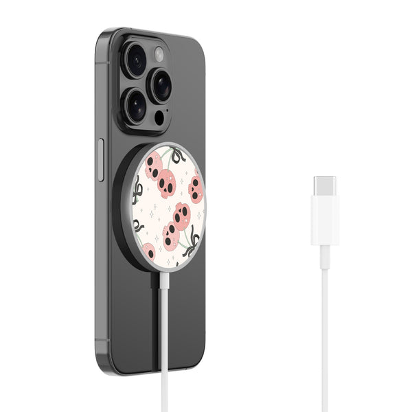 MyBat Design Lab Magnetic Wireless Charger - Silver - Cherry Skulls - MCGWIRC18SL-408-2.jpg