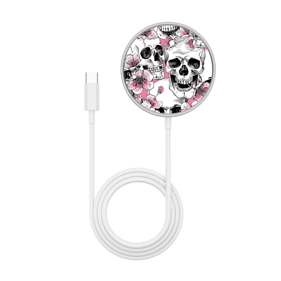 MyBat Design Lab Magnetic Wireless Charger - Silver - Death Blooms - MCGWIRC18SL-419-3.jpg