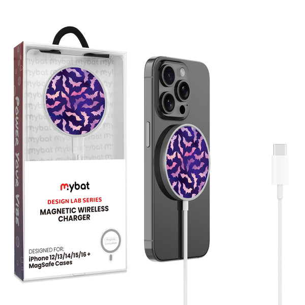 MyBat Design Lab Magnetic Wireless Charger - Silver - Twilight Bats - MCGWIRC18SL-422-1.jpg