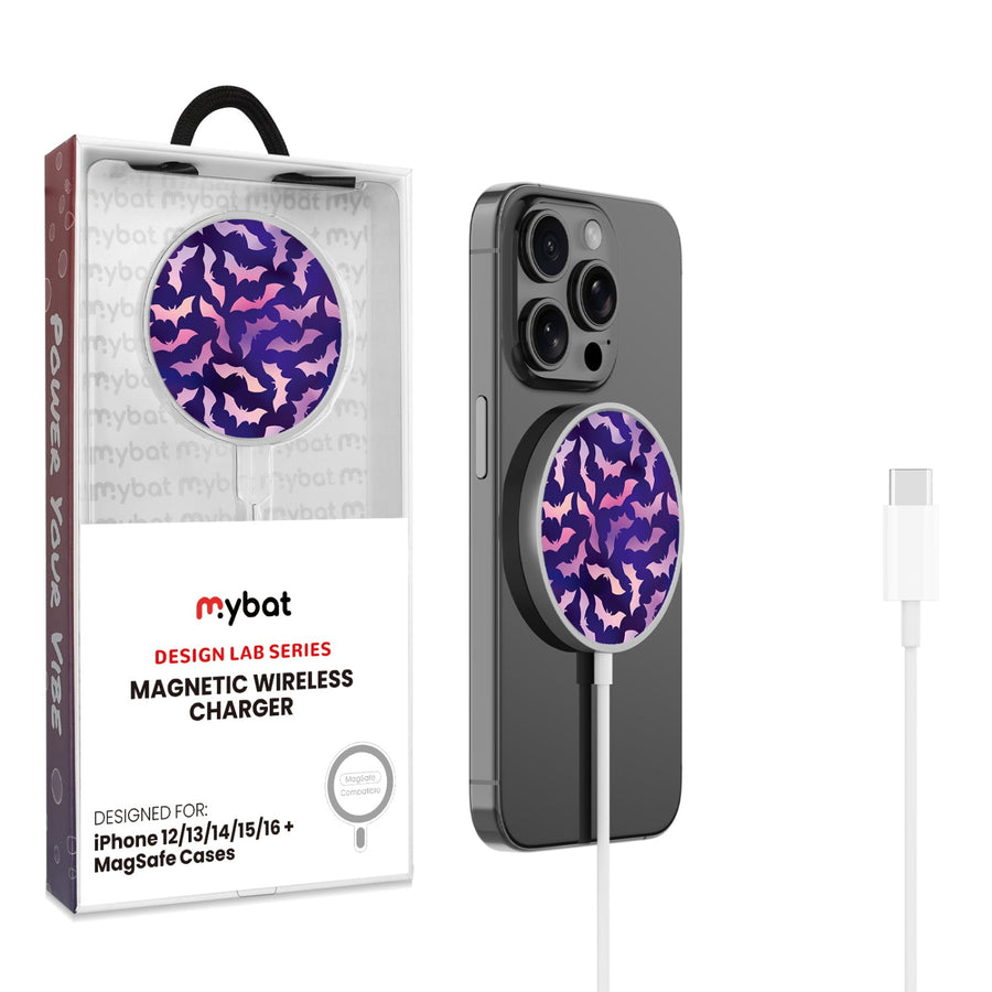 MyBat Design Lab Magnetic Wireless Charger - Silver - Twilight Bats