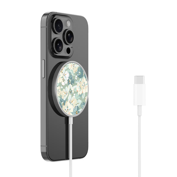 MyBat Design Lab Magnetic Wireless Charger - Silver - Vintage Garden - MCGWIRC18SL-432-2.jpg
