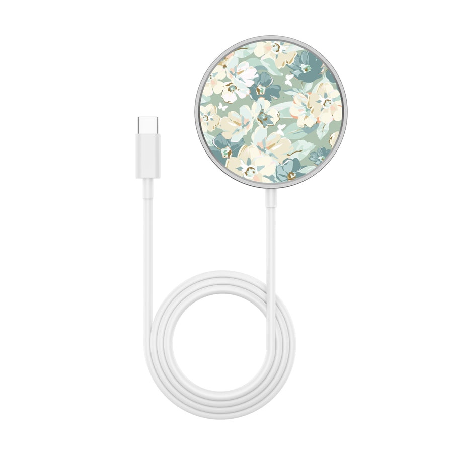 MyBat Design Lab Magnetic Wireless Charger - Silver - Vintage Garden - MCGWIRC18SL-432-3.jpg